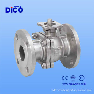 JIS Stainless Steel2PC Flange Floating Ball Valve with ISO5211 Mounting Pad